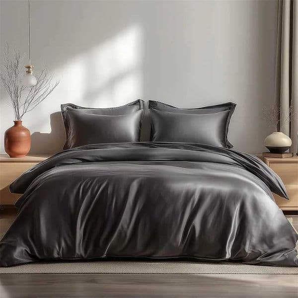 Mulberry Silk Bedding Set with Duvet Cover Flat Bed Sheet Pillowcase Natural 100 Silk Duvet Cover Set Twin Full King Queen Size X250912