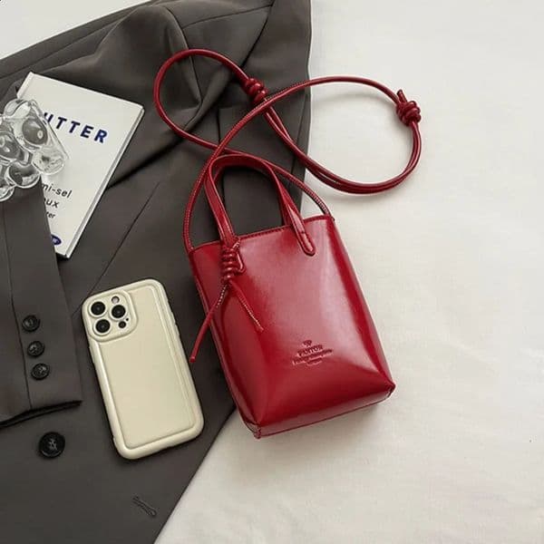 PU Leather Mini Crossbody Bag for Women 2024 Korean Fashion Shoulder Bags Female Simple Retro Handbags and Purses250911BJ