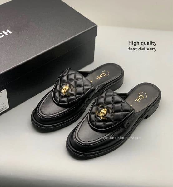 2025 Luxury designer Women Mules Round Toe Flats Loafers Oxfords Platform Leather Shoes Casual Backpack buckle Slide Ladies Heels Female ccShoe cha slipper cc