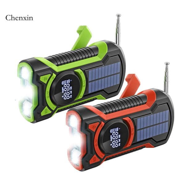 Am/Fm/Noaa Weather Emergency All-Band Solar 5000Mah Hand Crank Portable Radio Phone Charger With Lamp For Outdoor