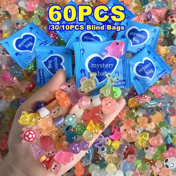 103060PCS Surprise Blind Bags Luminous Animal Mushroom Figurines Miniature Mystery Bag For Potted Dollhouse Fairy Garden Decor 250912BJ