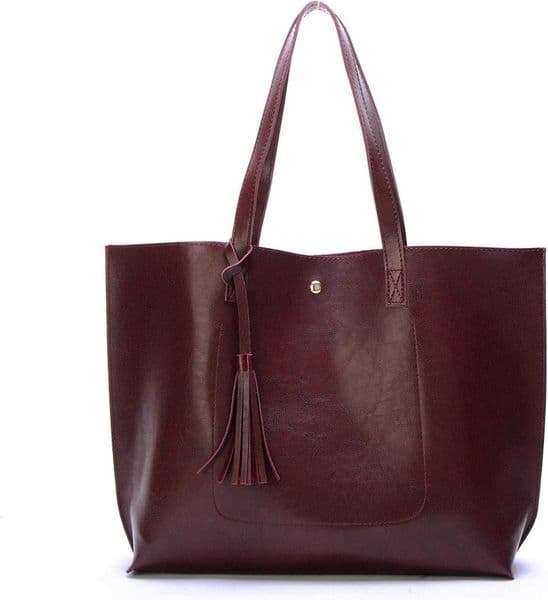Women Tote Bags Top Handle Satchel Handbags PU Faux Leather Tote Bag with Tassel Shoulder PurseW250913