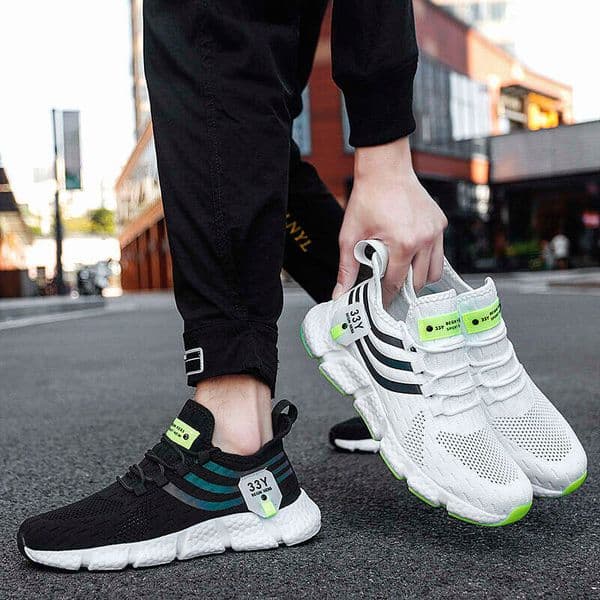 Men Casual Sport Breathable Lightweight Sneakers Outdoor Mesh Black Running Athletic Jogging Tenis Walking Shoes