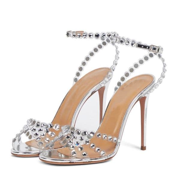 New Sequined Crystal Women Sandals Sexy Spike High heels Gladiator sandals Summer Bling Wedding Prom Shoes Sandalias Mujer Gothic