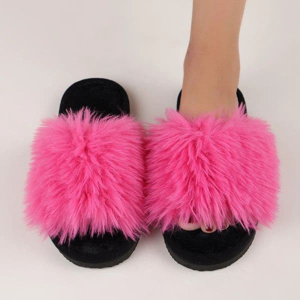 Autumn Winter Womens Plush Slippers Korean Fluffy Light Flip Flops Home Open Toes Living Room Shoes Fashion Sexy Slides250912BJ
