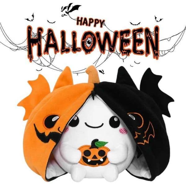 Pumpkin Bat Plush Toys Cute Halloween Pumpkin Bat Plush Doll Transformable Stuffed Bat Pumpkin Plushie Halloween Gifts for Kids X250913