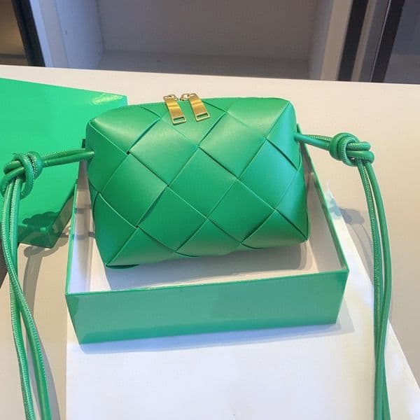 7A Designer bag luxury shoulder bag womens woven sheep leather camera shoulder bag crossbody bag green small bag