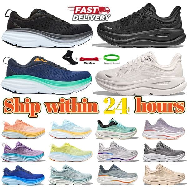 Mens Trainers Womens Designer Shoes Running Sneakers Bondi 8 9 Platform Shoe triple black White Mesh Daily Outfit Sports Sneaker Men Women Walking Outdoor Trainers