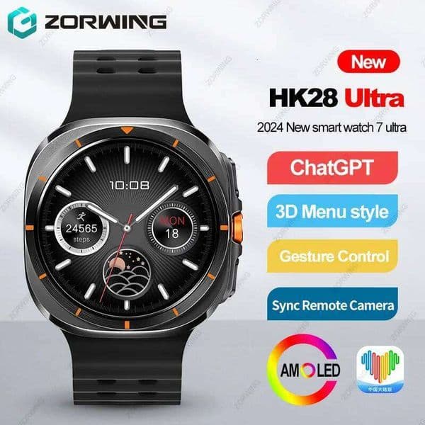HK AMOLED Smart Men Women Sport Watch Ultra NFC Chatgpt Gesture Control Heart Rate Blood Pressure Smartwatch New