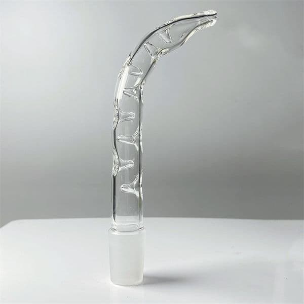 Glass mouthpiece water pipe curved dimple 18mm joint adapter replacement part