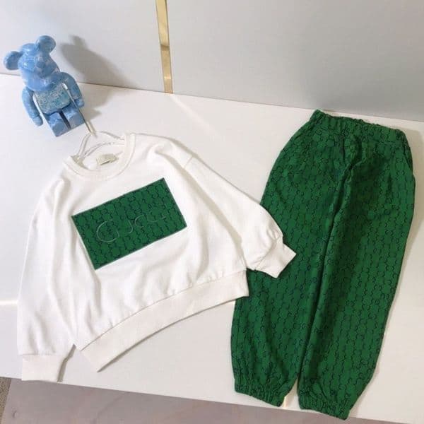 Children's designer, children's sweater, fashion brand, classic pattern, long-sleeved children's clothing, two-piece set, children's clothing size 90cm-160cm a23