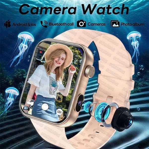 New Smart Watch Men Women Camera Take Photos Record Video Health Monitor Sports Fiess Waterproof BT Call Smartwatch