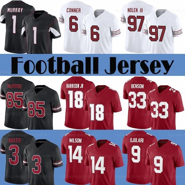 18 Marvin Harrison Jr 85 Trey McBride 1 Kyler Murray Football Jersey 3 Budda Baker 6 James Conner 97 Walter Nolen III 33 Trey Benson 14 Michael 9 BJ Ojulari Kelvin Beachum