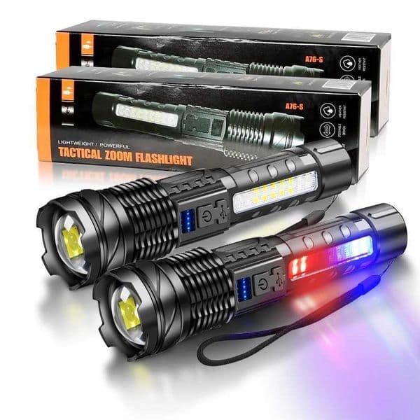 LED Flashlight Rechargeable Torch High Power Strong Light Flashlight Long Range Tactical Zoom Lamp Outdoor Camping Lantern W250915
