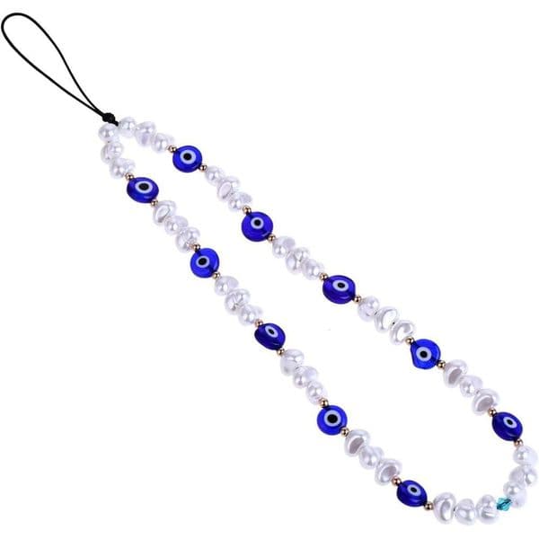 Evil Eye Beaded Charm, Handmade Phone Chain Strap Keychain for Men Women Girls (Set A)