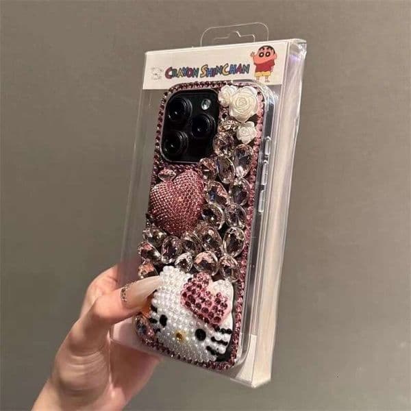 Heart Kitty Cat Compatible with Pro Max Phone Case 3D Flower 16 Cartoon Apple 15/14P