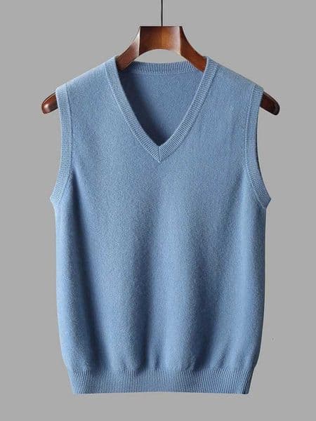 Merino 00 Wool Mens Vneck Vest Highend Fashion Casual Soft Skin Friendly Pullover Sweater Sleeveless Knitted Sweate W250915