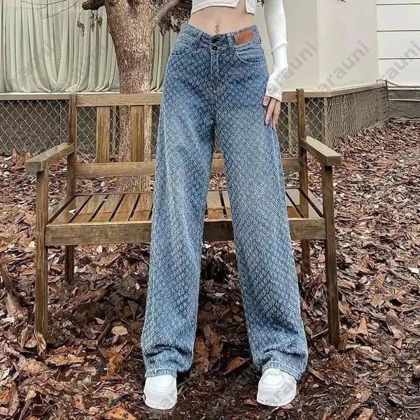 2025 New Fashion Office Lady Appear Thin Jeans Women Simplicity High Waist Wide Leg Trend All Match Temperament Straight