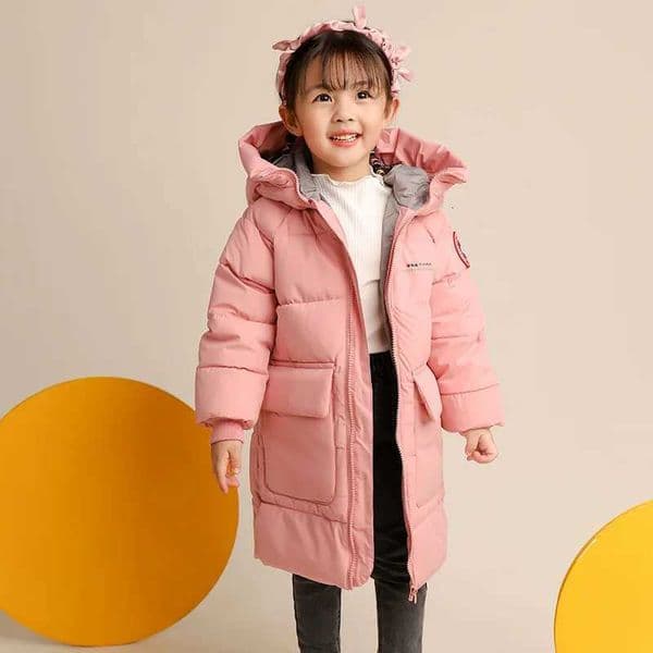 2025 Winter Children Down Cotton Jacket Baby Boys Girls Korean Version Sle Medium And Long Size Hooded Coat Baby Outerwear W250915