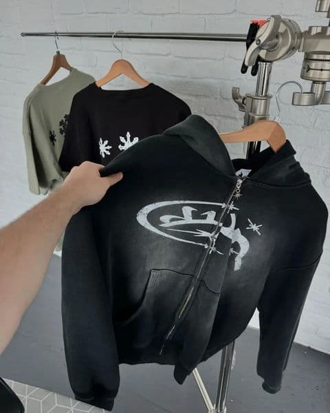 Fashion Vintage Print Zip Up Hoodie Y2k Harajuku Hip Hop Long Sleeve Coats Loose Hooded Sweatshirt Men and Women Streetwear 250915