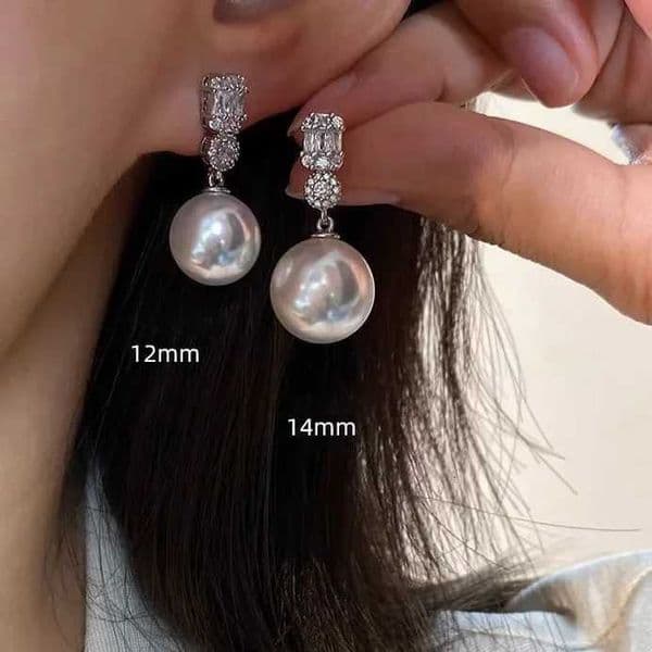 Real 925 Sterling Silver Zircon Pearl Geometric StudClip Earrings for Women Classic Fine Jewelry Minimalist AccessoriesXJ250915