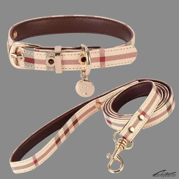 Adjustable Dog Collar With Leash Set: Durable Pet Neck Belt Traction Rope For Small To Large Dogs And Cats