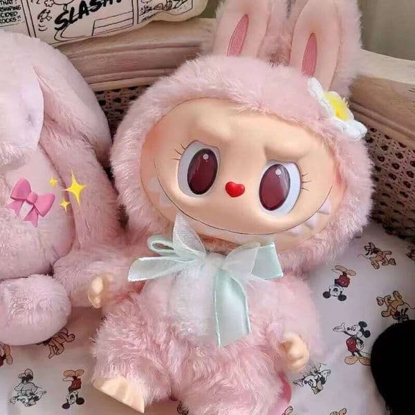 38Cm Mokoko Close To Sweet Large Size Kawaii Cartoon Princess Cute Labubu PVC Vinyl Plush Doll Pendant Collectible Gift