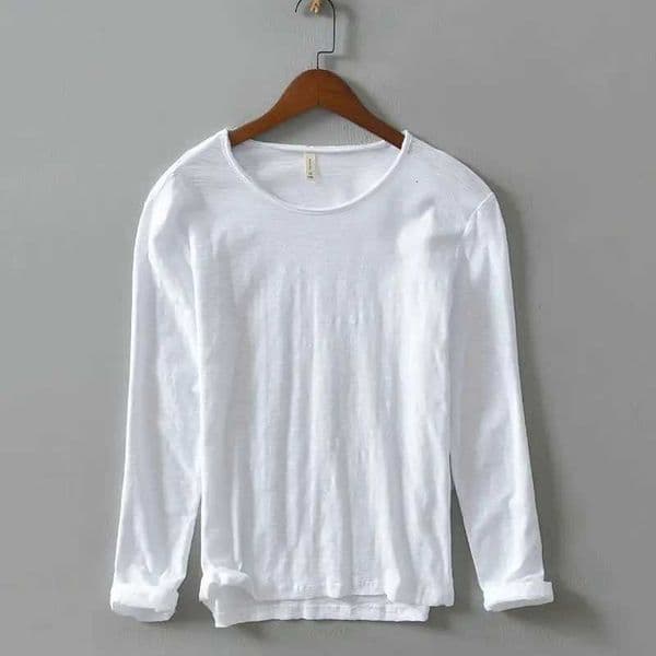 New Autumn Solid Color Longsleeved Tshirt Mens Casual Bottoming Tshirt Male Cotton Crew Neck TShirtXJ250915