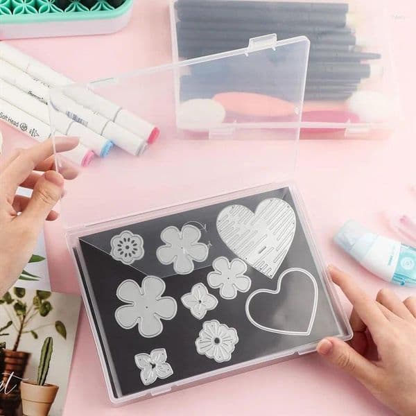Gift Wrap Ol-7X5in Storage Envelopes Resealable Plastic Pockets Bag For Clear Stamp Die Cuts Scrapbook Paper