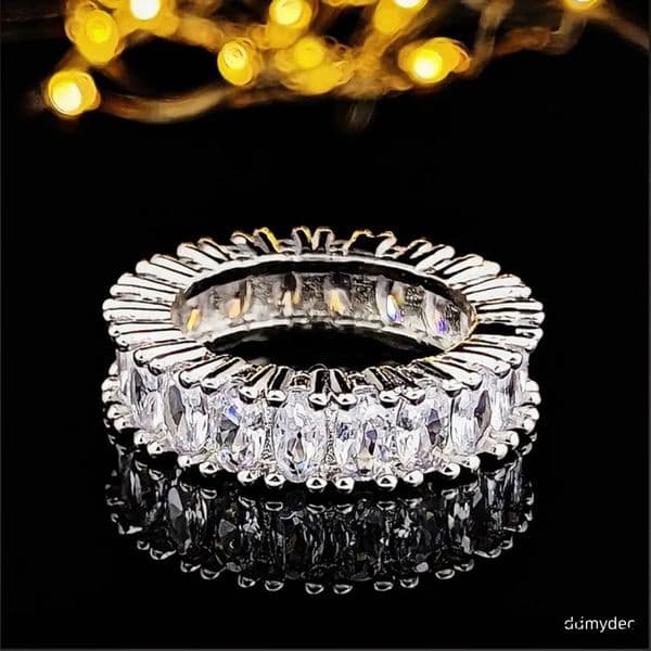 Designer Rings Full Dia Square Womens Classic Inlaid Zircon Ring Jewelry Gifts ddmyDec