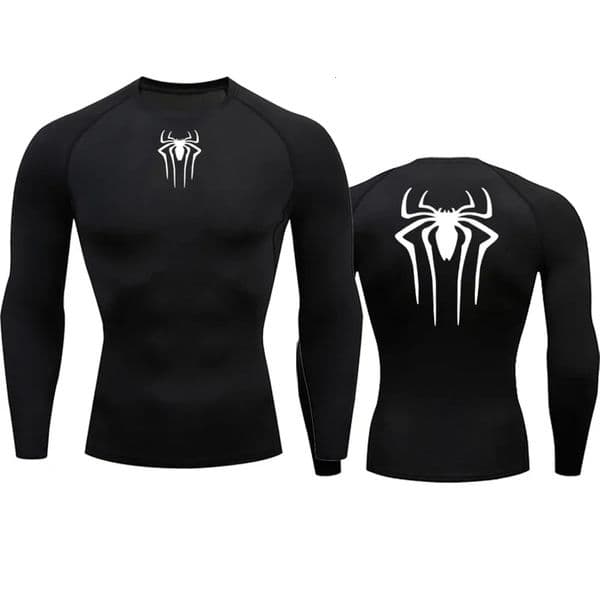 Mens Compression Spider Printed TShirt Sports Muscle Fitness Tight Quickdrying Long Sleeve Breathable Gym Bottoming Clothes 250915BJ