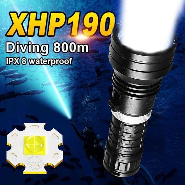 Most Powerful XHP190 LED Diving Flashlight Professional Scuba Diving Flashlight Underwater Light High Power 18650 Diving Lantern W250915