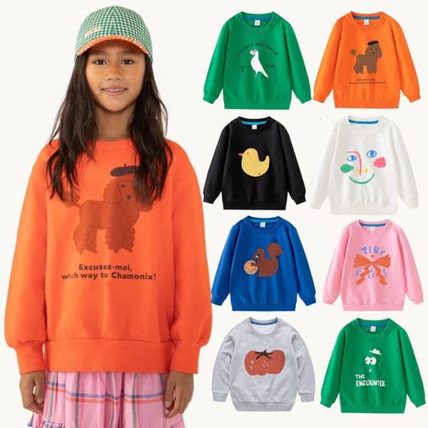Autumn girls Sweatshirts Cotton boys Hoodies Casual Cartoon Printting Shirts Baby Boy Clothing 27 Years Children Tops 250915BJ