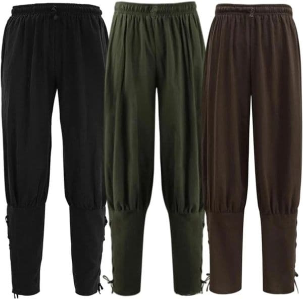 Mens Womens Ankle Banded Pants Medieval Viking Pirate Cosplay Renaissance Trousers for Adult 250915BJ