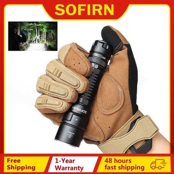 Sofirn SK1 SFT25R LED Tactical Flashlight 18650 Rechargeable 1300LM Powerful Torch With Rotary Switch W250915