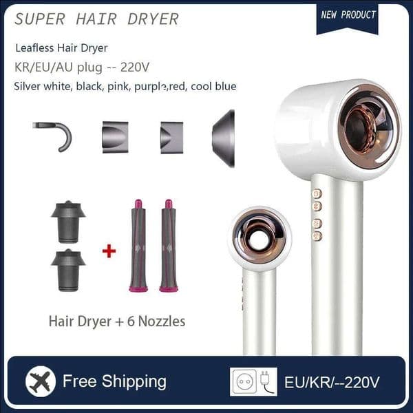 Professional 1600W 220V Leafless Negative Ion Dryer Home Travel Hair Styler Blow Drier M250912