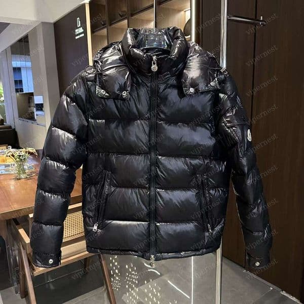 Puffer Outdoors Sports Zipper Interior Jacket Glossy Surface Waterproof Mens Womens Winter Thickened For Warmth Long Parka Down C