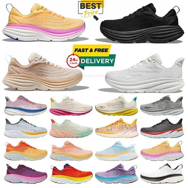 Hokawomen Clifton 9 Kawana for Mens Womens Running Shoes Sneakers Bondi 8 Pink Triple Men Womens Outdoor Trainers Sneakers