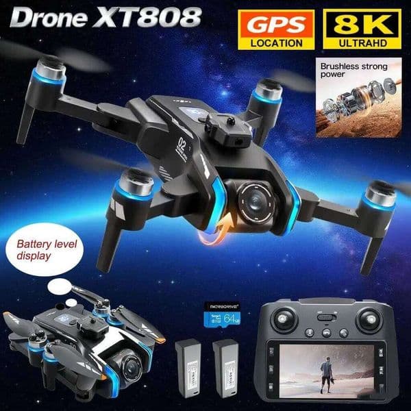 Xt808 Drone 4K Professional 8K Camera With 5G Wifi FPV Dron Screen Remote Control Brushless Obstacle Avoidance RC Quadcopter