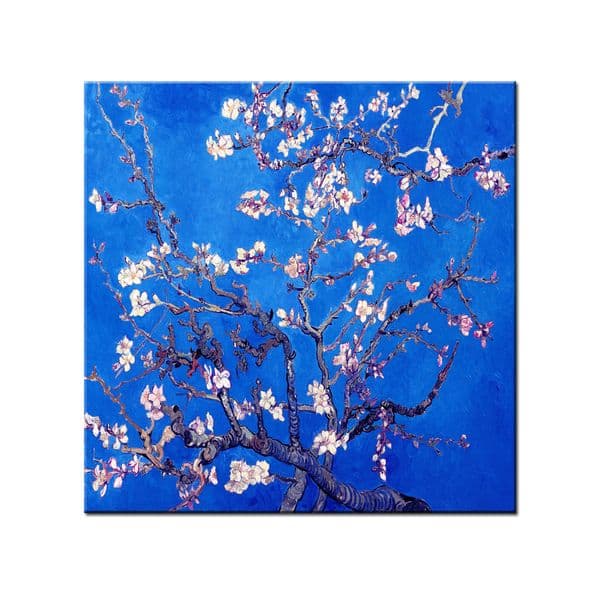 Blue Branches with Almond Blossom by Vincent Van Gogh WALL ART Hand painted Oil Painting Reproduction on Canvas Modern Living Room Home Decor