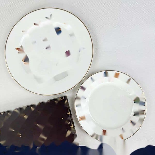 Minimalist Fashion Letter High-End Western 10Inch Bone China Flat Hotel Shallow Wedding Gift Plate B2