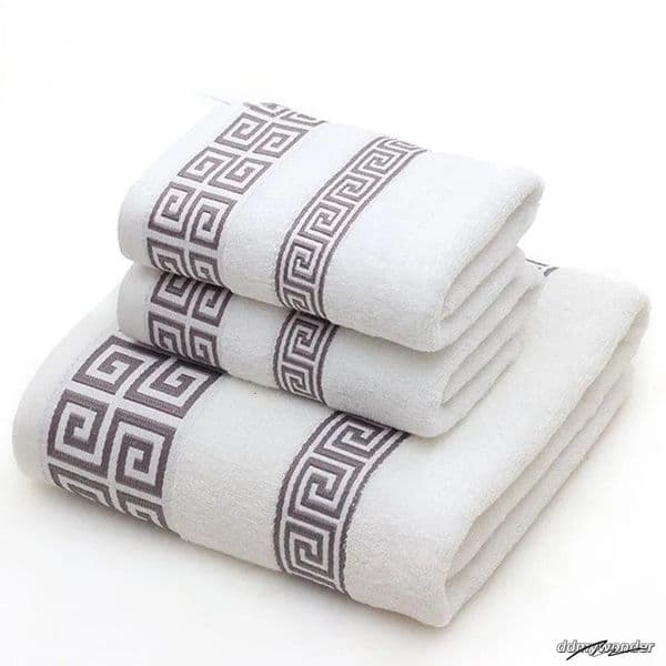 Towel Cotton Set For Adults 2 Face Hand 1 Bath Bathroom Solid Color Blue White Terry Washcloth Travel Sports Towels ddmywonder