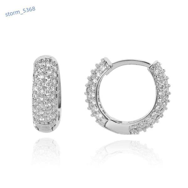 Womens Hip Hop Trendy Iced Out Round Brilliant Cut Diamond Morganite Morganite Earrings Wholesale Hoop Earrings