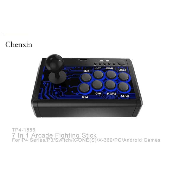 DOBE 7 In1 USB Arcade Fight Stick Street Fighting Joystick Controller For Ps3 Ps4 XBOX ONE XOBX 360 PC / Android /Switch