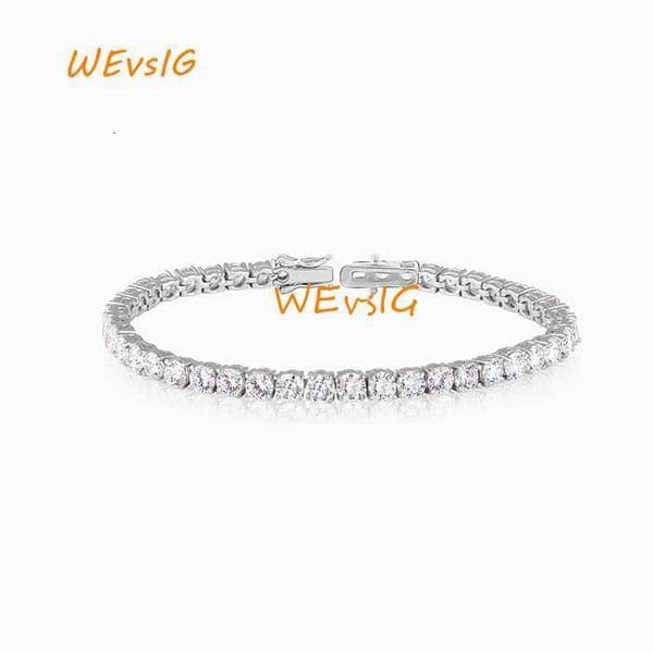 Elegant VVS Moissanite Diamond Bracelet 925 Sterling Silver Adjustable Tennis Bracelet Fine String Jewelry Gift for Women Girls