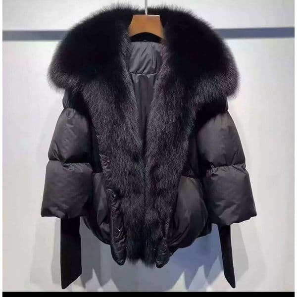 Women's Wear Winter Women Warm Coat Oversized Real Fox Fur Collar Thick Outerwear New Fashion 90% Goose Down Jacket