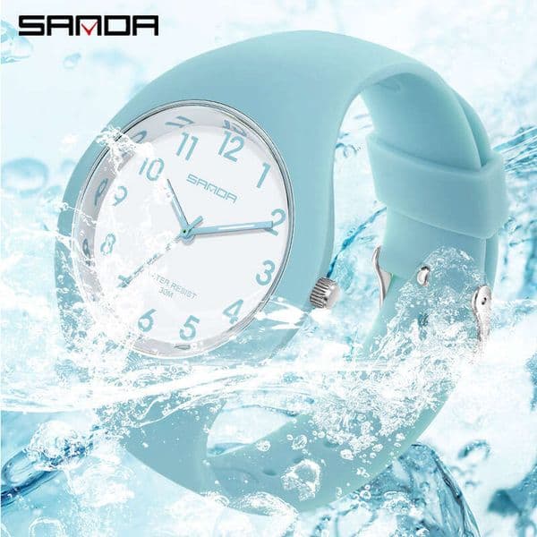 DHgargets Sanda Jelly Series 6056 Unisex Small Stylish Fashion Trend Quartz Watch for Primary and Secondary School Students