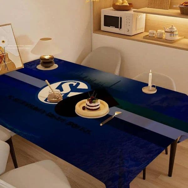 Table Cloth Football Club S-Schalke 04 Themed Polyester Tablecloths Cute Designs For Home Kitchens Dining Rooms Patios Tablecloth Decoration