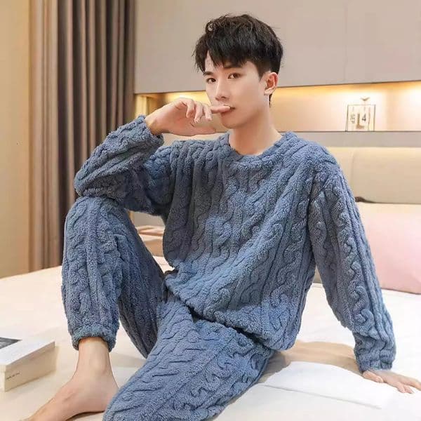Autumn and Winter Mens Couples Warm Pajamas Homewear Suit Womens Coral Fleece Pajamas Thickened Thermal Underwear Homewear 250917BJ