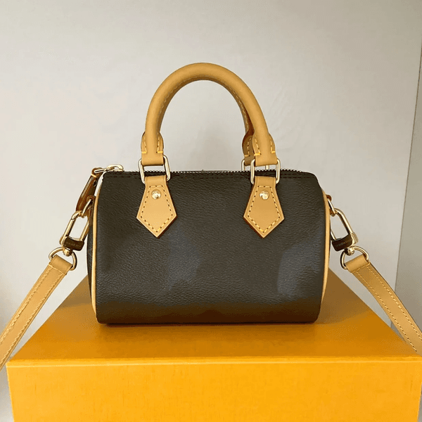 Designer bag Mini Nano Speddy bag cm Shoulder Bag Women Leather Denim Crossbody bag Luxury Brand Embossed Tote Purse Brown Flower classic Vintage Handbags